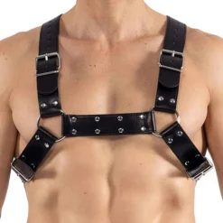 Harnais H Simili Cuir Noir