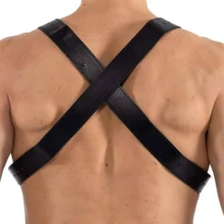 Harnais H Simili Cuir Noir