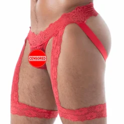 Jock Chaps en Dentelle Fluide Rouge