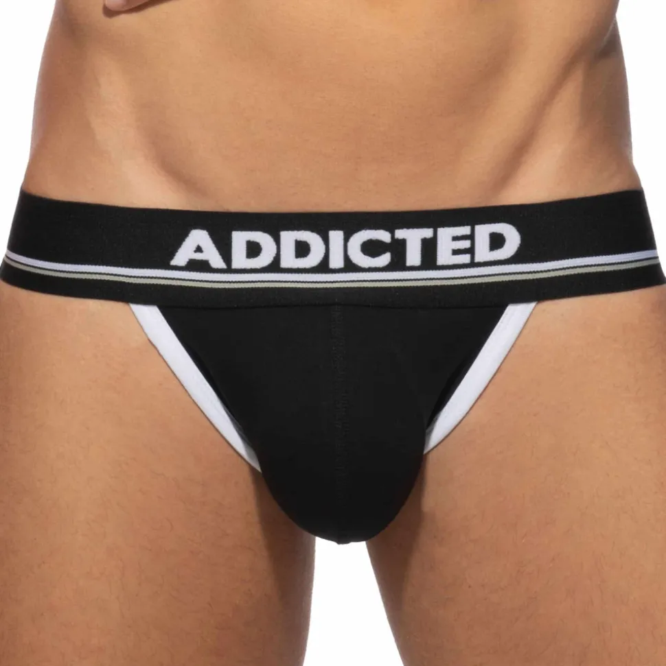 Jock Strap Basic Colors Coton Noir - Blanc
