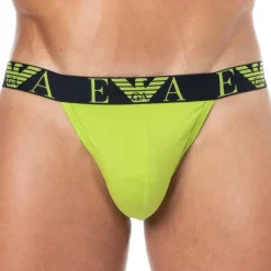Jock Strap Bold Monogram Coton Citron Vert - Marine