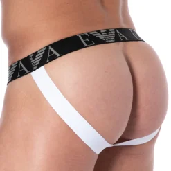 Jock Strap Bold Monogram Coton Blanc
