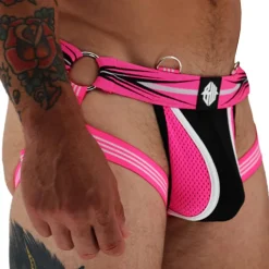 Jock Strap Circuit Breaker Rose Fluo - Noir