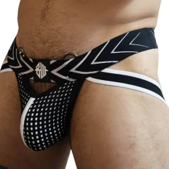 Jock Strap Dickmatized Noir - Blanc
