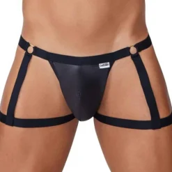 Jock Strap Jarretière Simili-Cuir Noir