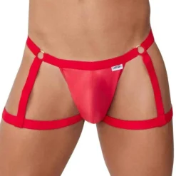 Jock Strap Jarretière Simili-Cuir Rouge