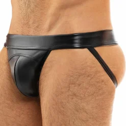Jock Strap Leather Simili-Cuir Noir