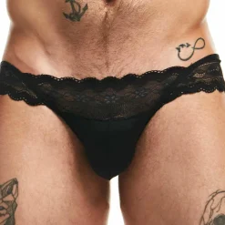 Jock Strap Lingerie Dentelle Noir