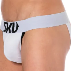 Jock Strap Logo Coton Blanc