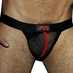 Jock Strap Mesh Fetish Noir - Rouge