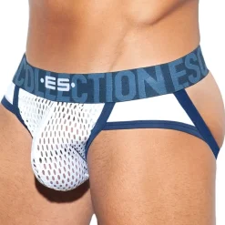 Jock Strap Open Mesh Blanc