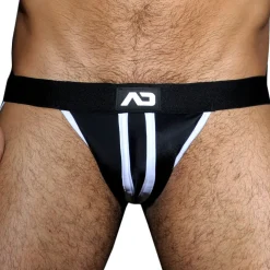 Jock Strap Stripe Fetish Noir - Blanc
