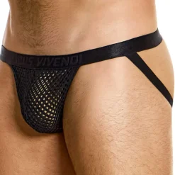 Jock Strap Through Mesh Noir