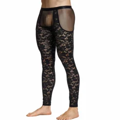 Legging Dentelle Florale Noir