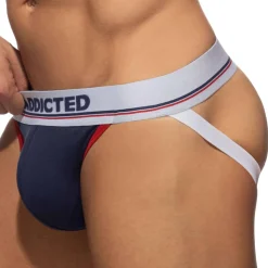 Lot de 3 Jock Straps Tommy Coton Blanc - Bleu Marine - Rouge