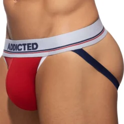 Lot de 3 Jock Straps Tommy Coton Blanc - Bleu Marine - Rouge