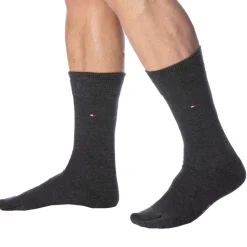 Lot de 2 Paires de Chaussettes Classiques Coton Gris Anthracite