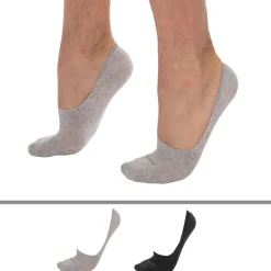 Lot de 2 Paires de Chaussettes Invisibles Luca Gris Clair - Anthracite