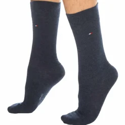 Lot de 2 Paires de Chaussettes Basses Bleu Jeans - Fine Rayure Bleue