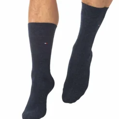 Lot de 2 Paires de Chaussettes Basses Bleu Jeans - Fine Rayure Bleue