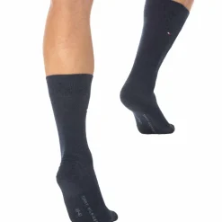 Lot de 2 Paires de Chaussettes Basses Bleu Jeans - Fine Rayure Bleue