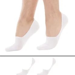 Lot de 2 Paires de Chaussettes Invisibles Luca Blanches