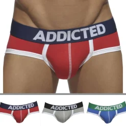 Lot de 3 Slips Basic Rouge - Gris - Bleu