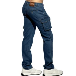 Pantalon Cargo Jeans Bleu Marine