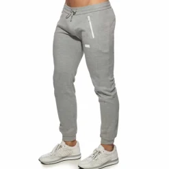 Pantalon Jogging Double Zip Gris Chiné