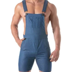 Salopette en Denim Léger Bleu