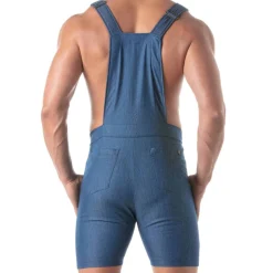 Salopette en Denim Léger Bleu