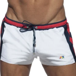 Short de Bain Basic Stripes Blanc