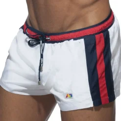 Short de Bain Basic Stripes Blanc