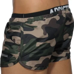 Short de Bain Double Waistband Camouflage Kaki