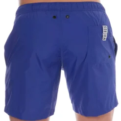 Short de Bain Logo Tape Bleu Roi