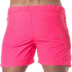 Short de Bain Long Rose Fluo