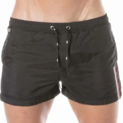 Short de Bain Mi-Cuisse Noir