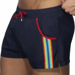 Short de Bain Rainbow Tape Bleu Marine
