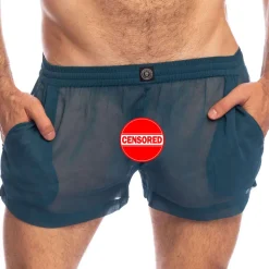 Short Flowy Chantilly Bleu Paon