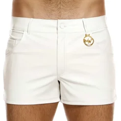 Short Leather Simili Cuir Blanc