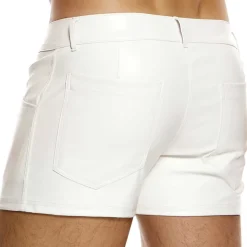 Short Leather Simili Cuir Blanc