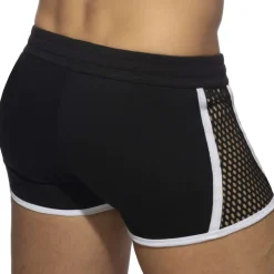 Short Mesh Striped Noir - Blanc