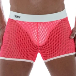 Short Neon Mesh Rose Fluo