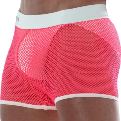 Short Neon Mesh Rose Fluo