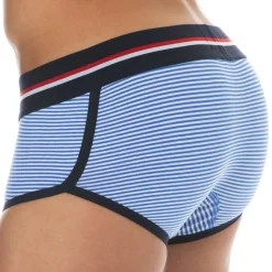 Shorty Coton Rayure Bleu - Blanc