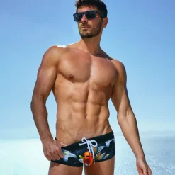 Shorty de Bain Tropical Summer Noir