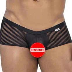 Shorty Résille Rayé Noir