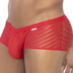 Shorty Résille Rayé Rouge