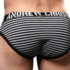 Slip Almost Naked Prison Rayé Noir - Gris