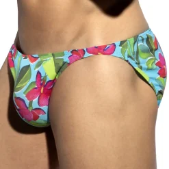 Slip Bikini Bold Flowers Turquoise